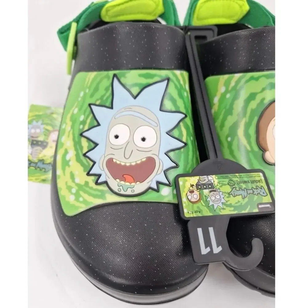 Adult Swim Rick and Morty crocs Style Slip On Clogs Size 11 Ground Up New